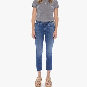 Mother The Mid Rise Dazzler Crop Fray Jeans